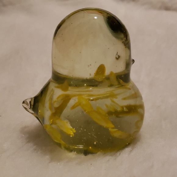 Lefton Other - Vintage Lefton Art Glass Bird Figurine with Yellow Accents